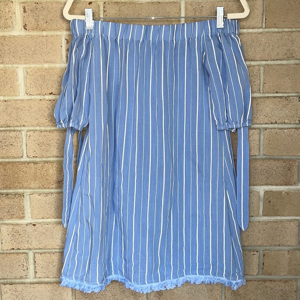 Fashion Nova Striped Off the Shoulder Dress